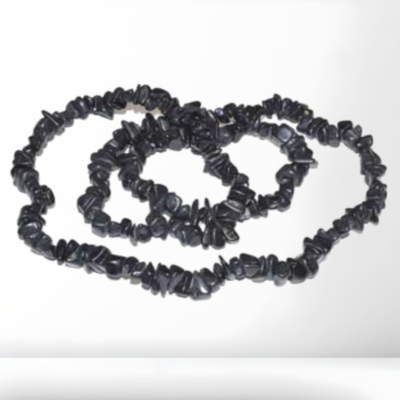 32″ BLACK STONE CHIP NECKLACE