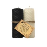 Wiccan Altar Set Black & White Lailokens Awen Candle