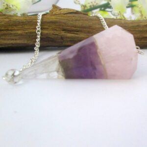 6-sided Amethyst & Rose Quartz Pendulum