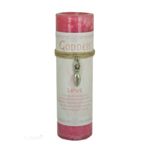 Love Pillar Candle with Goddess Necklace
