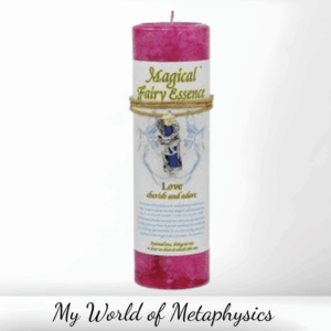 Love Pillar Candle With Fairy Dust Necklace 6 1-2" Tall