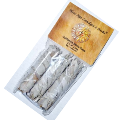 WHITE SAGE SMUDGE STICK 3PK 3″