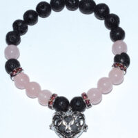 8mm Lava- Rose Quartz With Aromatherapy