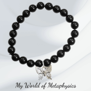 Black Obsidian Hope Butterfly Silver
