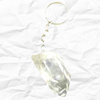 clear quartz keychain