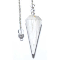 6-sided 7 Chakra Selenite Pendulum