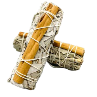 4″ WHITE SAGE & CINNAMON SMUDGE STICK