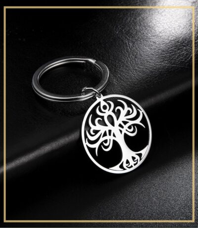 Tree of Life Round Key Chain