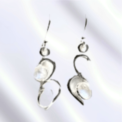 rainbow moonstone earrings