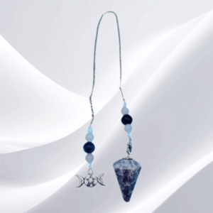 Lepidolite Triple Moon 6 Sided Pendulum
