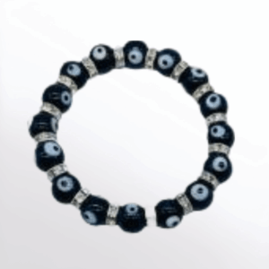 8mm Black Evil Eye Bracelet