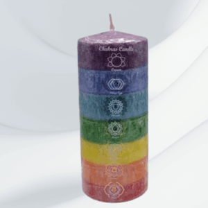 3" X 6" 7 Chakra Pillar Candle