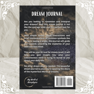 Dream Journal Back Cover