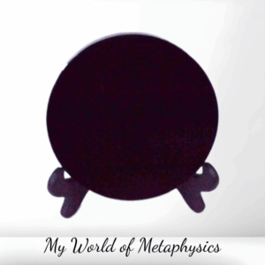 12cm Black Obsidian Scrying Mirror W/ Stand