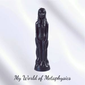 8" Black Female candle